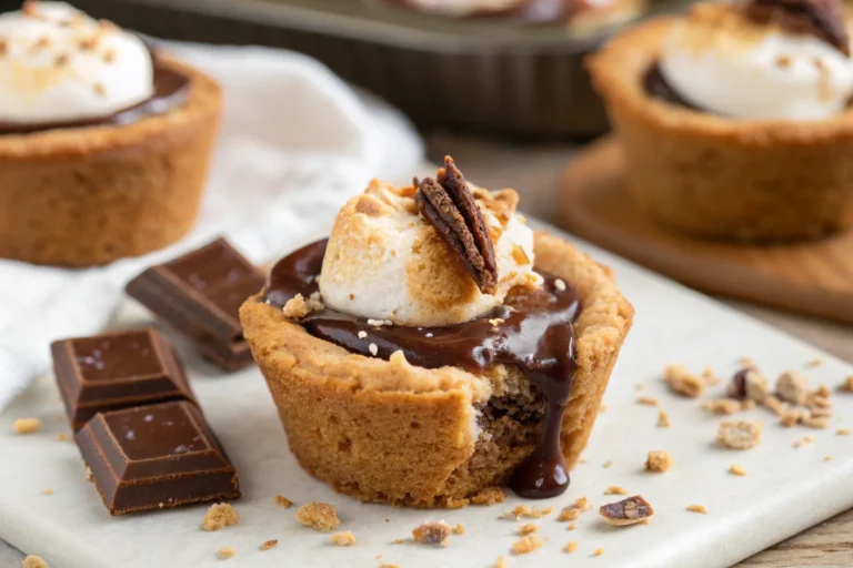 S’mores Cookie Cups Chocolate Marshmallow