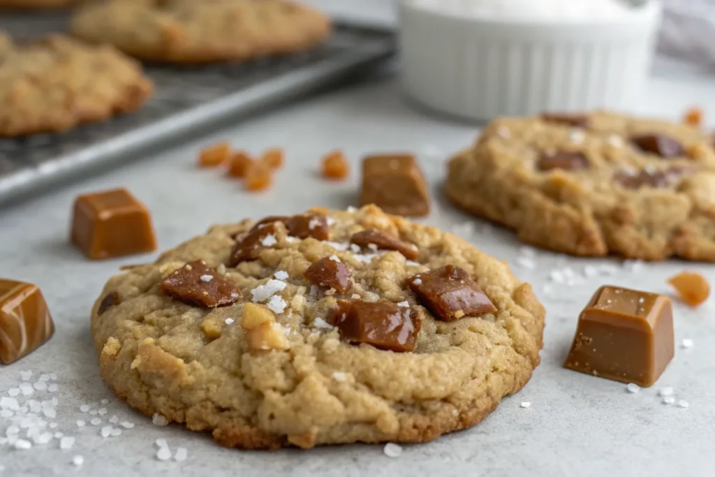Salted Toffee Oatmeal Cookies