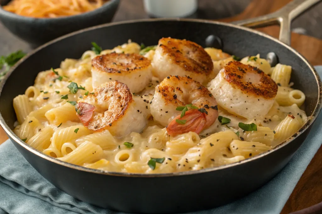 Seafood Mac with Colby Jack Cheese