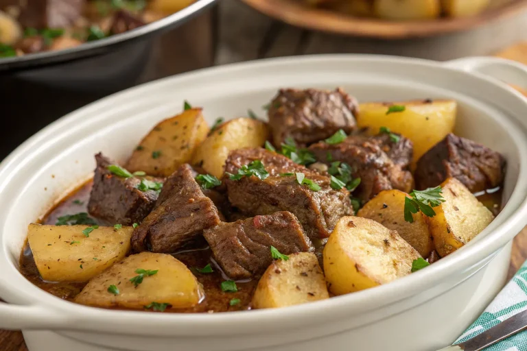 Slow Cooker Garlic Butter Beef Bites & Potatoes – Easy One-Pot Comfort Food
