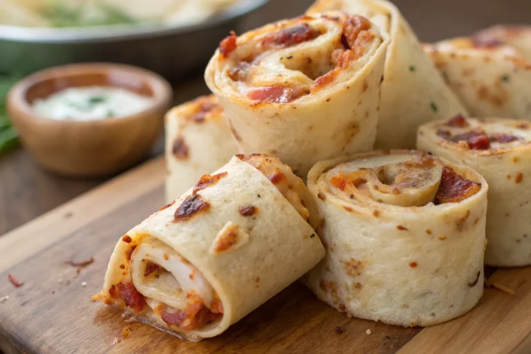 Tortilla Pizza Rolls Baked