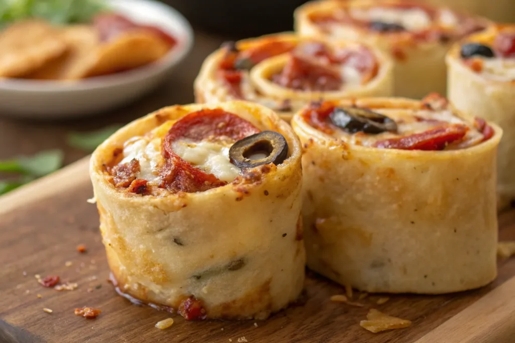 Tortilla Pizza Rolls Baked