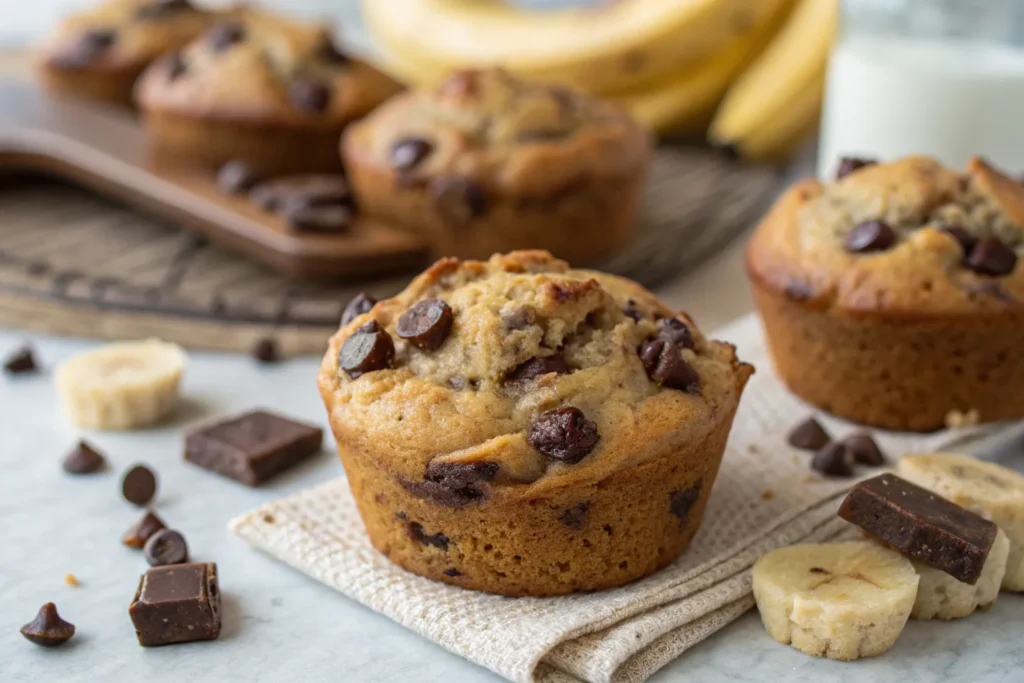 Banana Chocolate Chip Yogurt Muffins