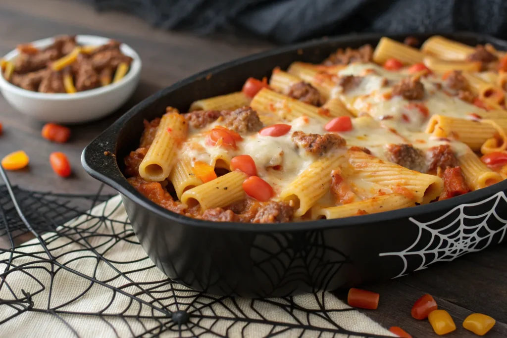 Spooky Baked Ziti – Cheesy Halloween Party Recipe