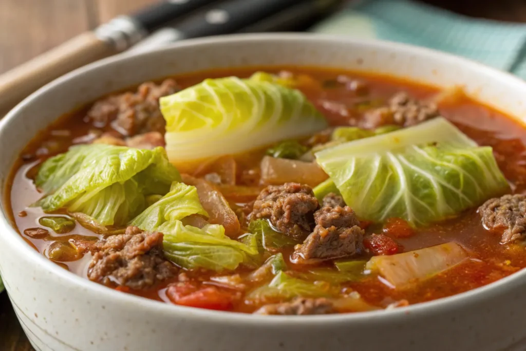 Cabbage Soup with Ground Beef