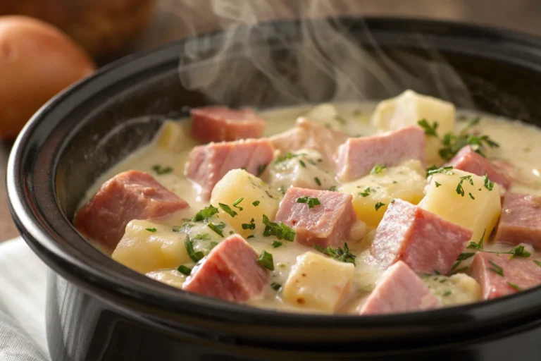 Creamy Crockpot Ham Potatoes