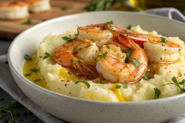 Creamy Garlic Butter Shrimp with Mashed Potatoes