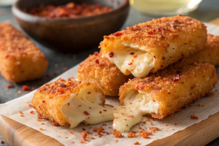 Crispy Nashville Hot Mozzarella Sticks