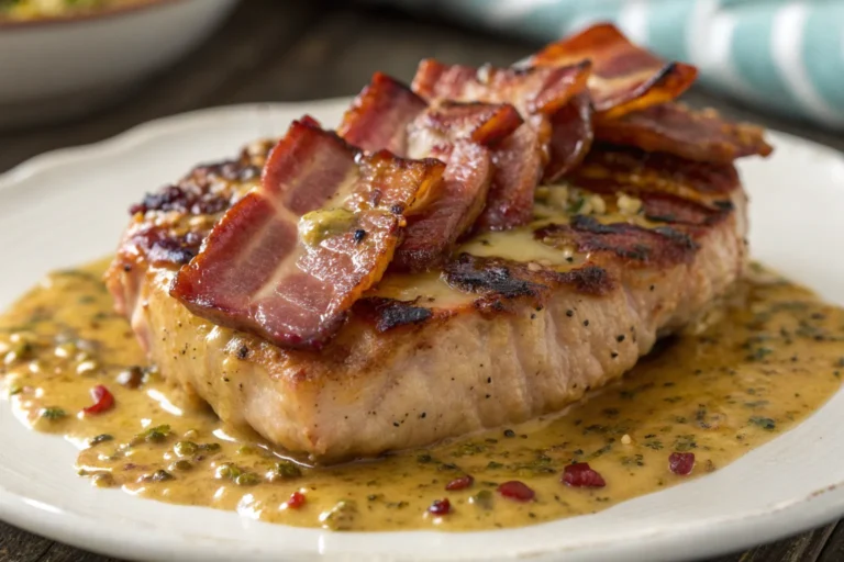 Maple Bacon Pork Chops Dijon