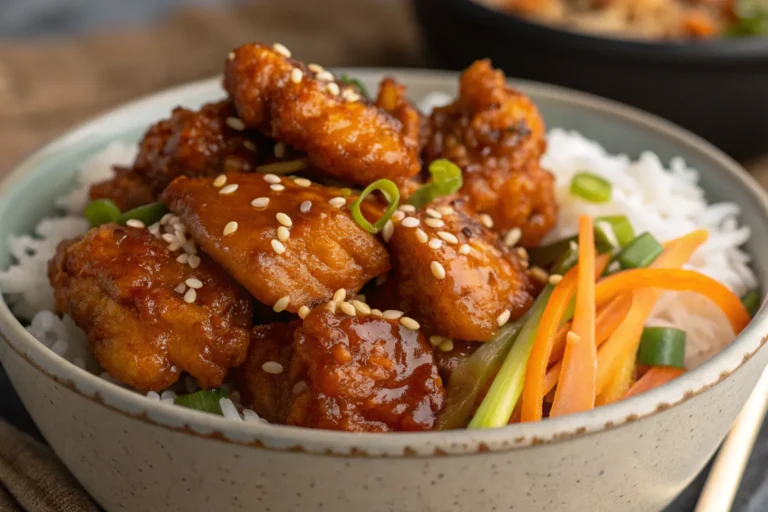 Sticky Korean Fried Chicken Bowls