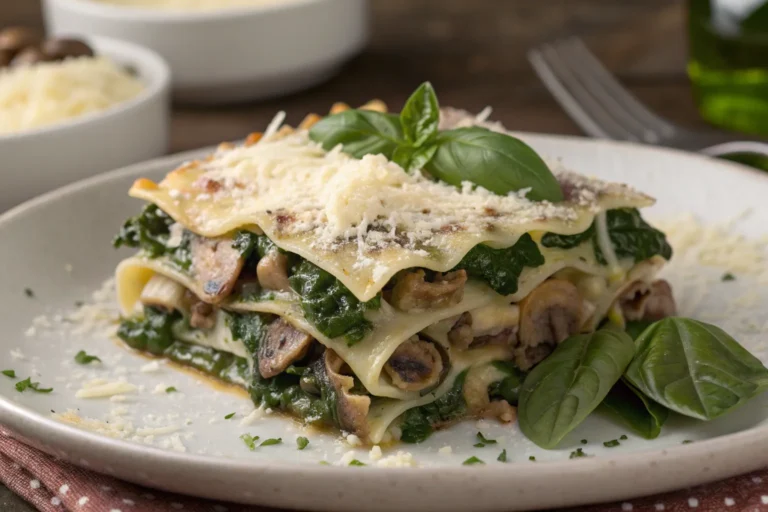 Mushroom and Spinach Lasagna (Comforting & Creamy Recipe)