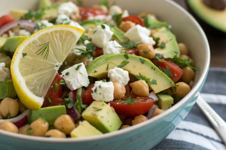Chickpea Feta Avocado Salad