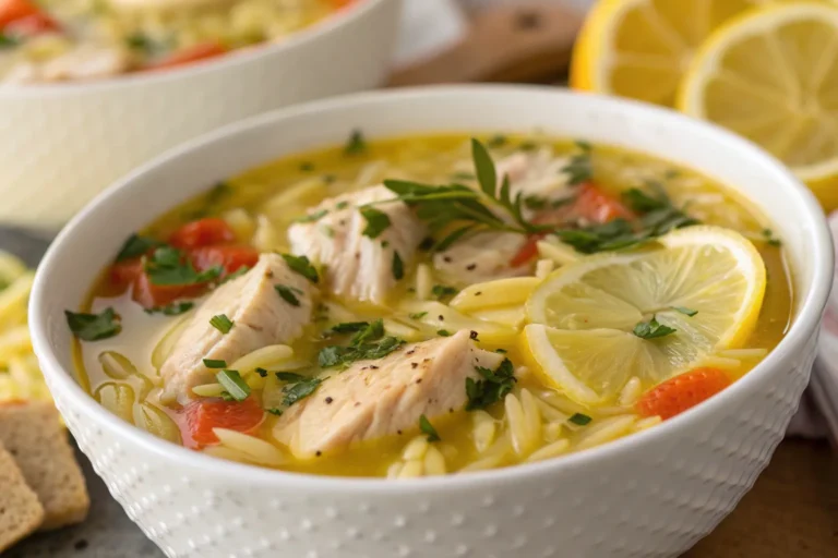 Lemon Chicken Orzo Soup