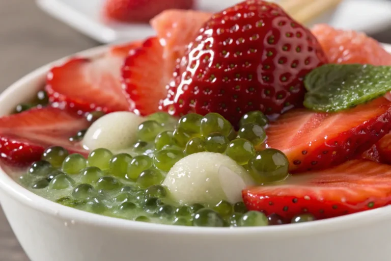 Strawberry Matcha Sago