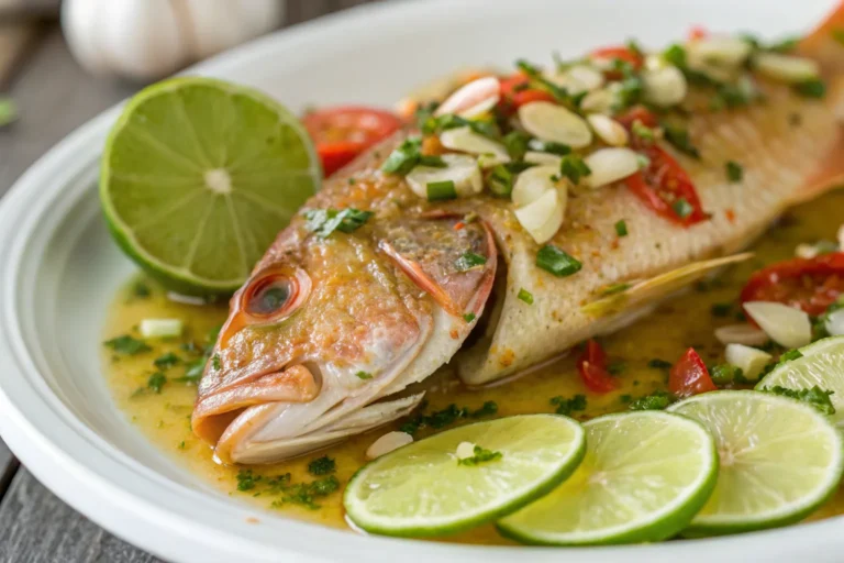 Thai Lime Garlic Steamed Fish