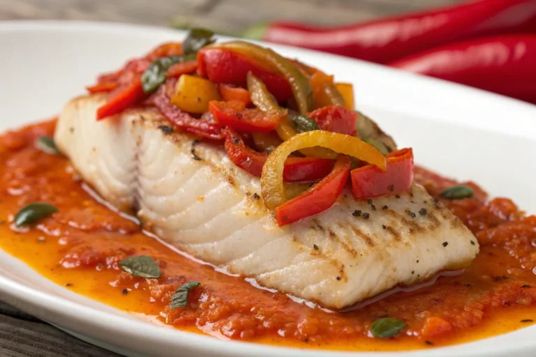Tilapia in Roasted Pepper Sauce