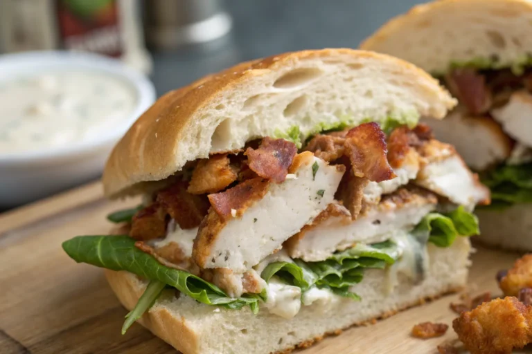 Easy & Quick Chopped Chicken Bacon Ranch Sandwich