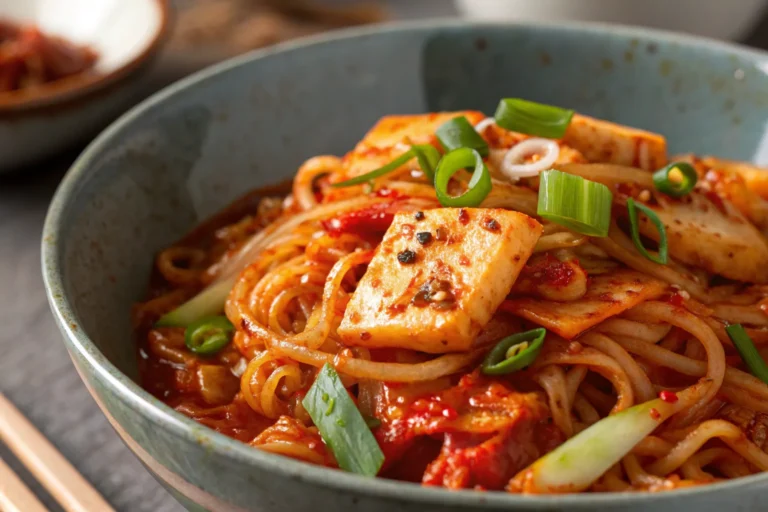 Easy Spicy Kimchi Noodles Recipe