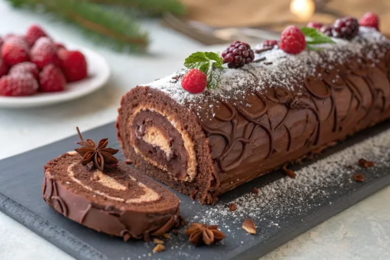 Vegan Chocolate Yule Log (Vegan Bûche de Noël)
