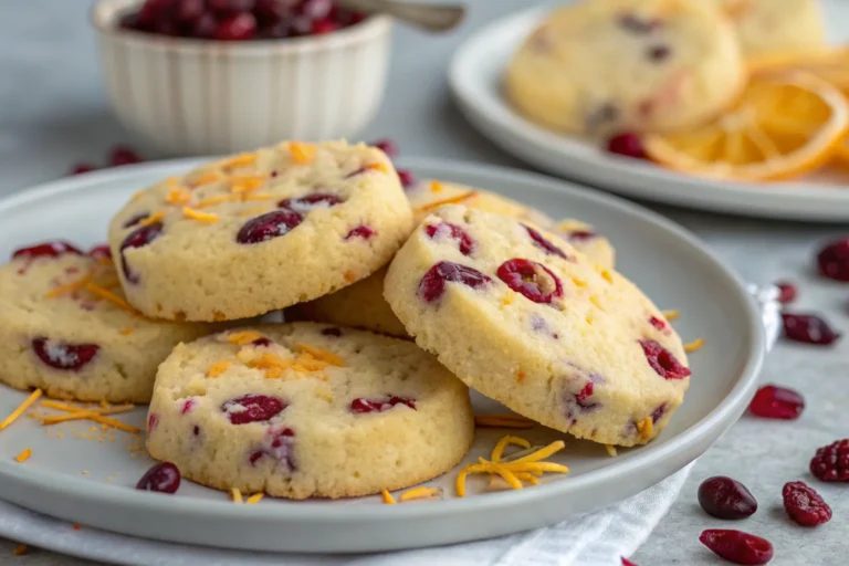 Orange Cranberry Shortbread Cookies