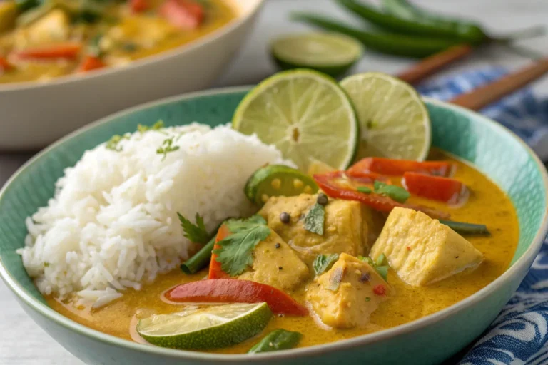 Coconut Lime Fish Curry with Jasmine Rice: A Tropical Comfort Meal