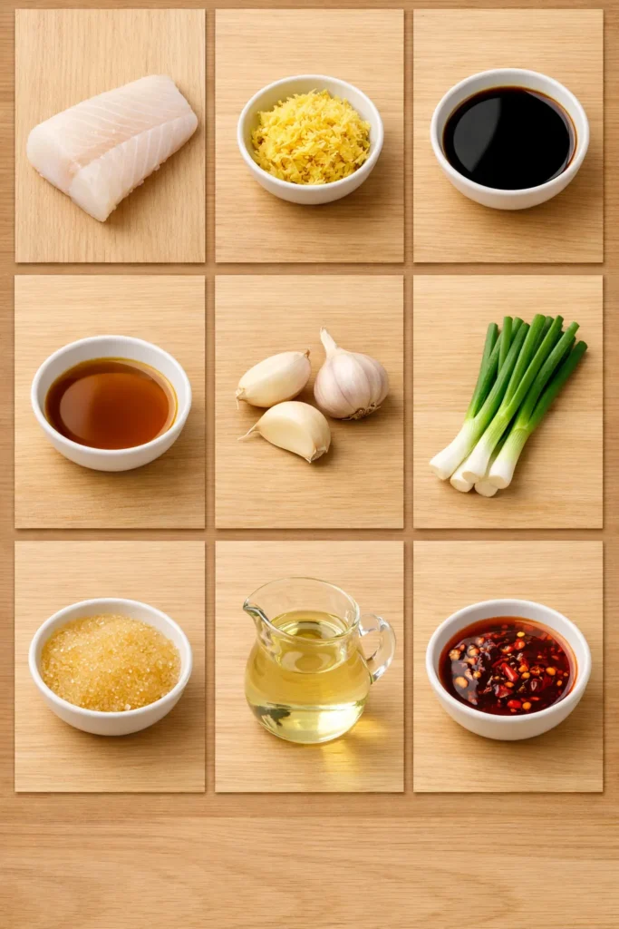 Steamed Halibut with Ginger Soy Sauce