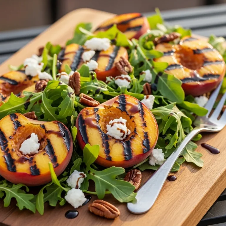 Grilled Peach and Arugula Salad