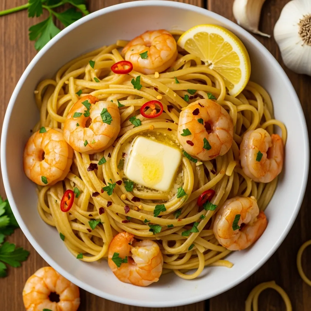 Garlic Butter Shrimp Linguine Recipe
