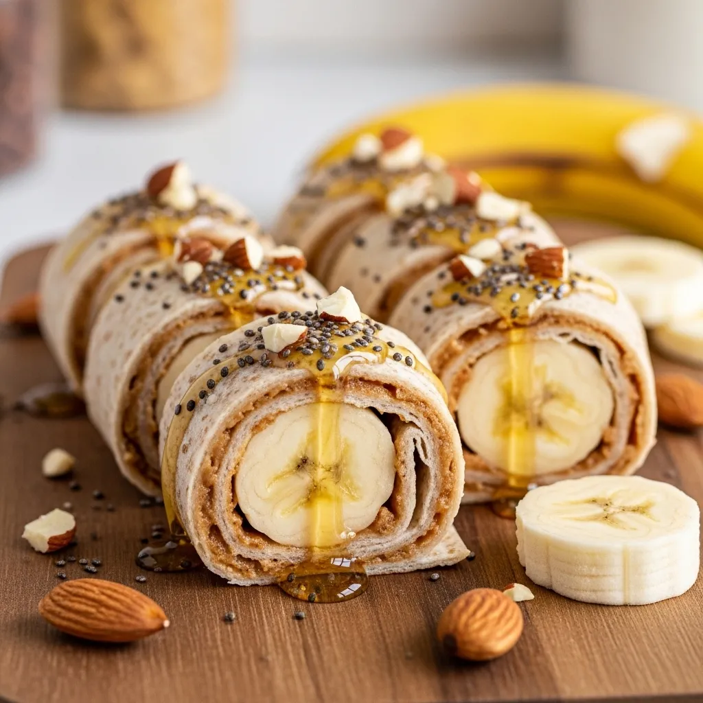 Almond Butter Banana Roll-Ups