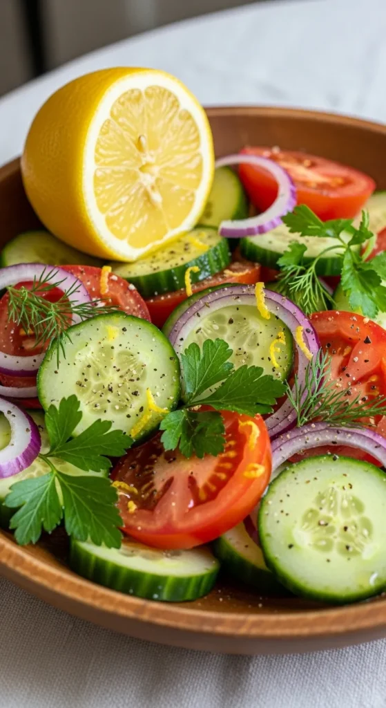 Cucumber Tomato Salad with Lemon