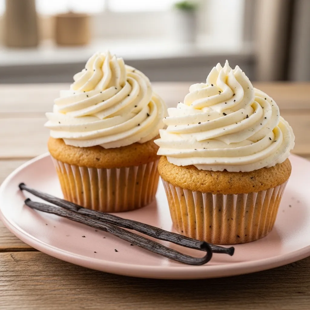 Vanilla Bean Cupcakes with Buttercream Frosting