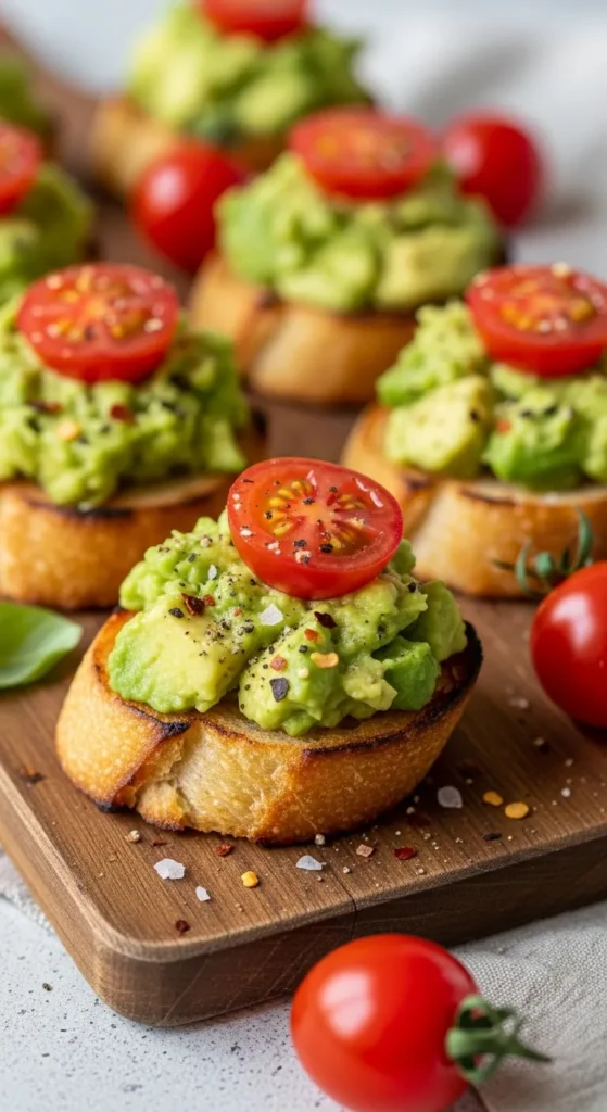 Avocado Toast Bites with Cherry Tomatoes