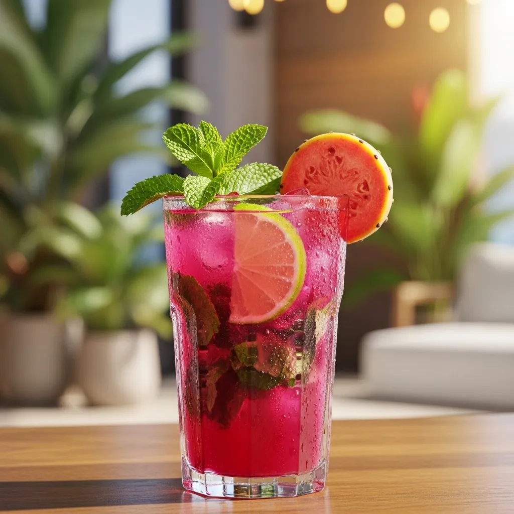Prickly Pear Mojito Mocktail