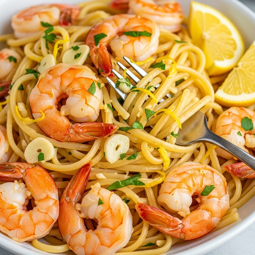 15-Minute Lemon Garlic Shrimp Pasta