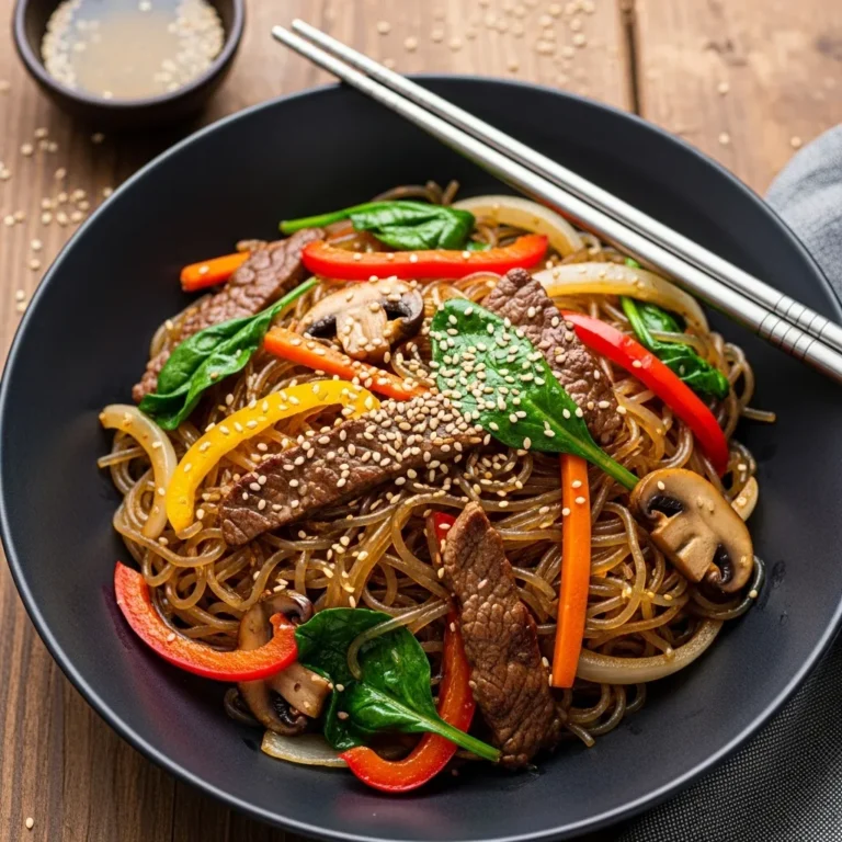 Authentic Japchae Glass Noodles Recipe
