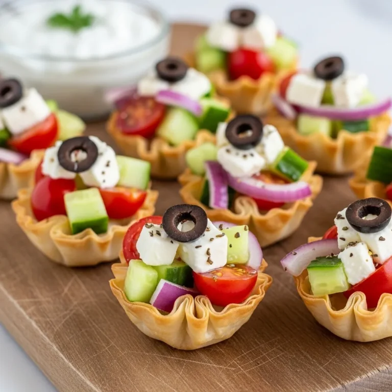 Greek Salad Cups with Feta and Olives