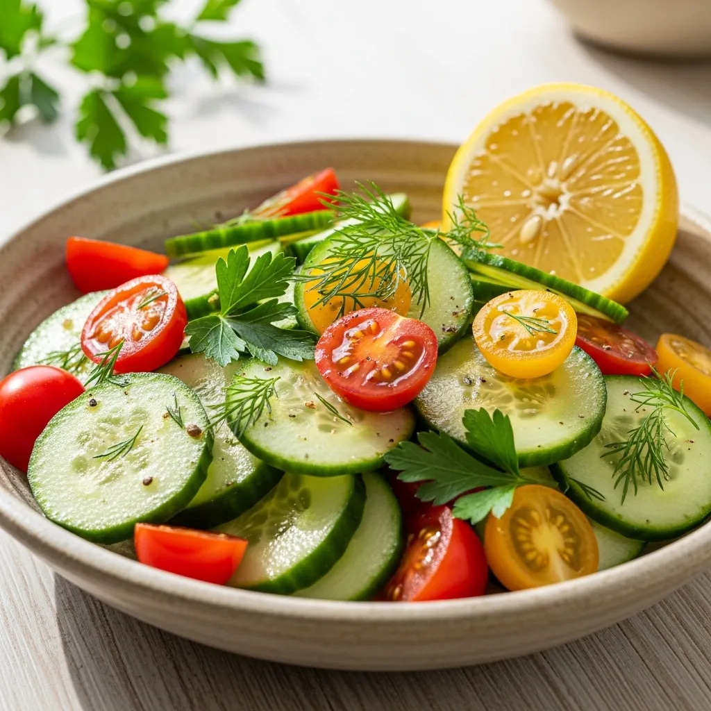 Cucumber Tomato Salad with Lemon