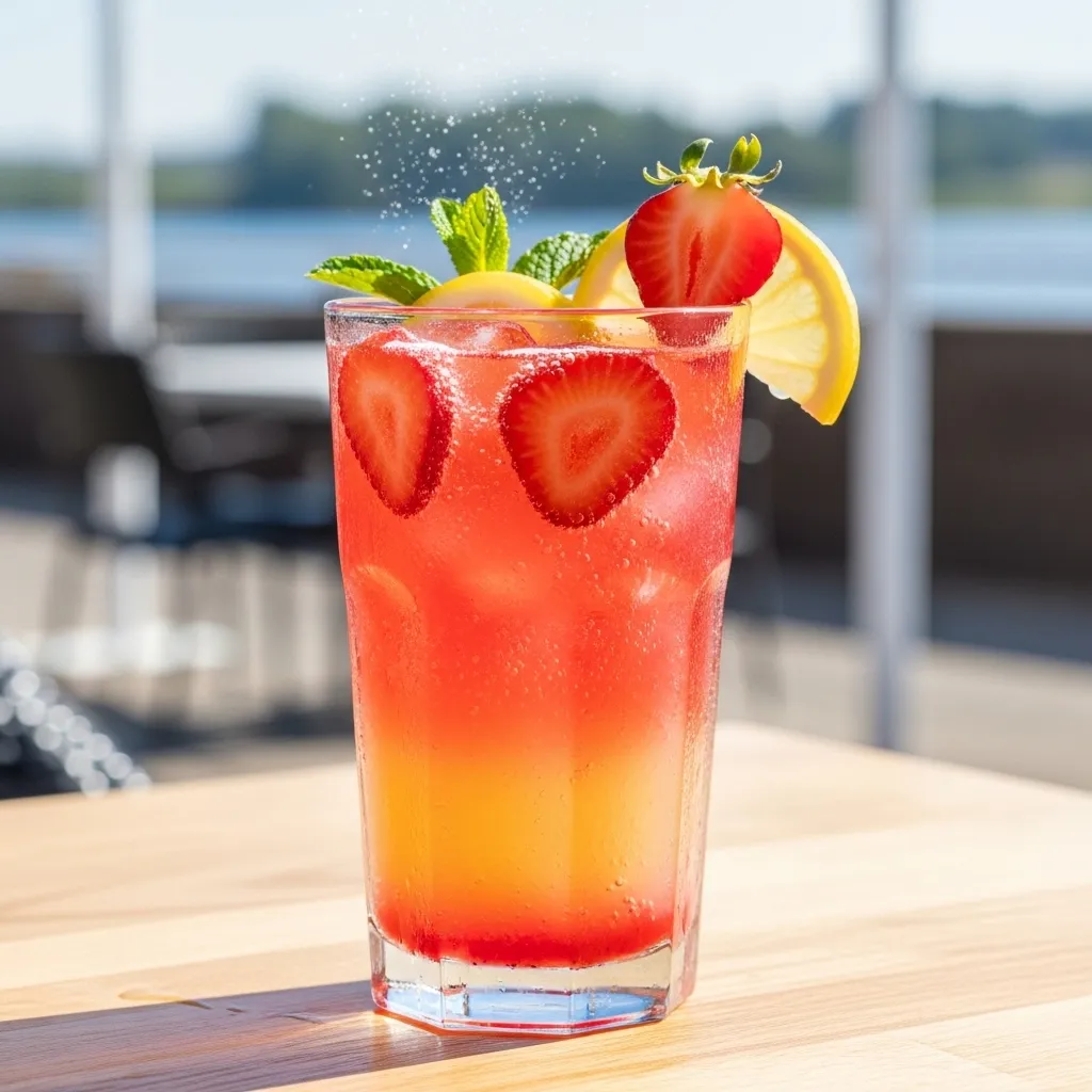 Strawberry Lemon Fizz Mocktail