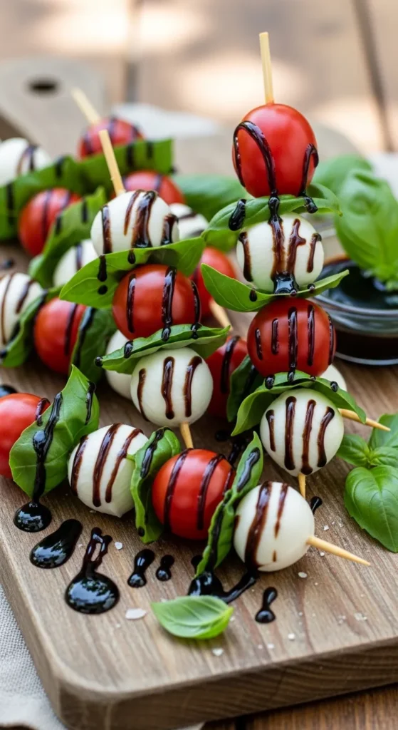 Caprese Skewers with Balsamic Glaze