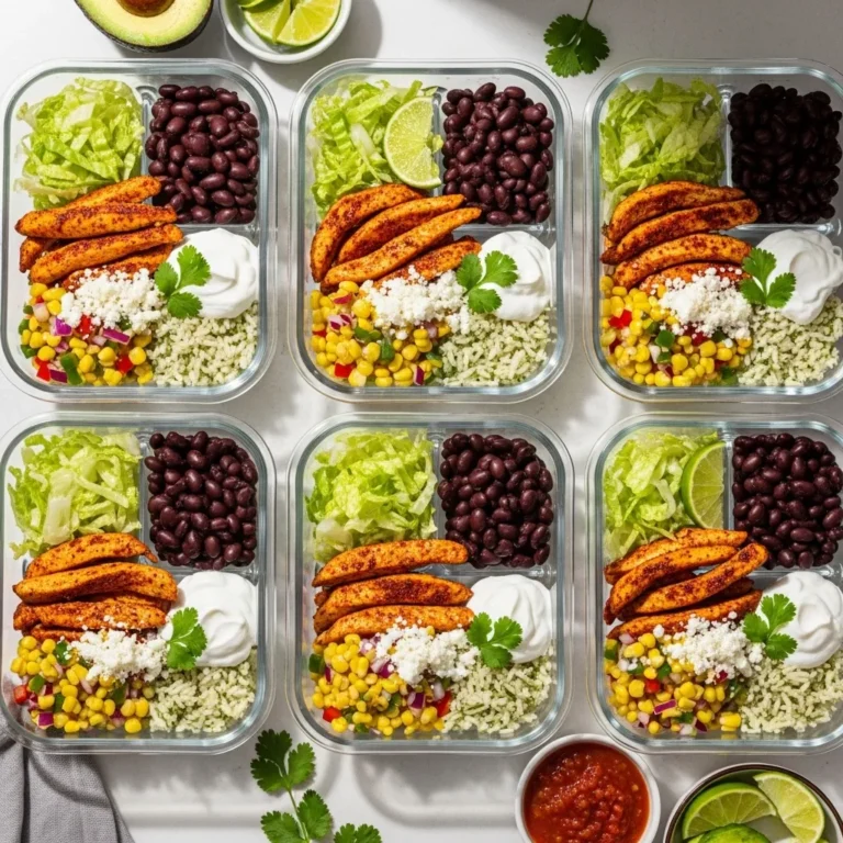 High Protein Chicken Burrito Bowl Meal Prep