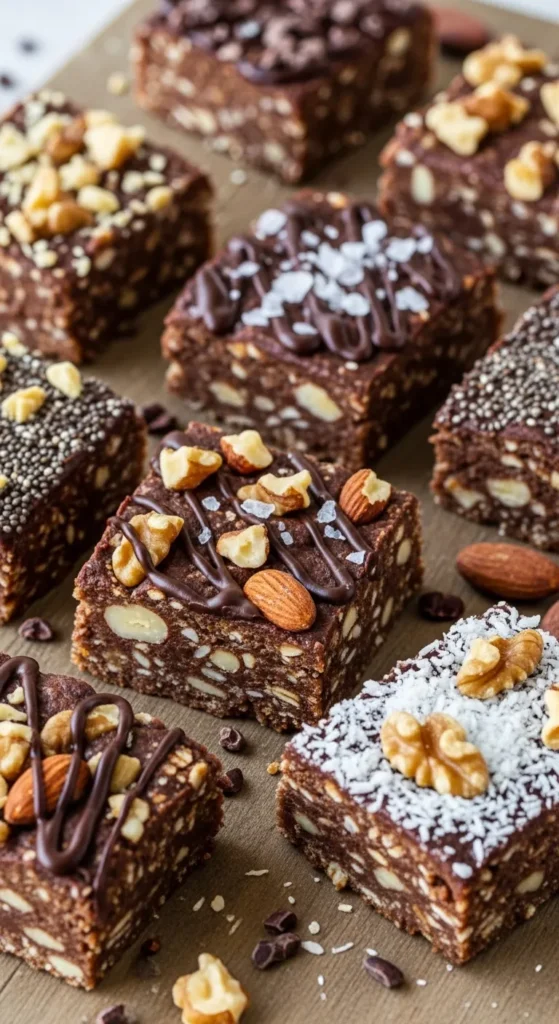 Protein Chocolate Bars Healthy No Bake