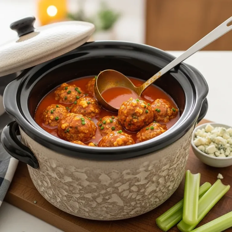 Buffalo Chicken Meatballs In Crockpot