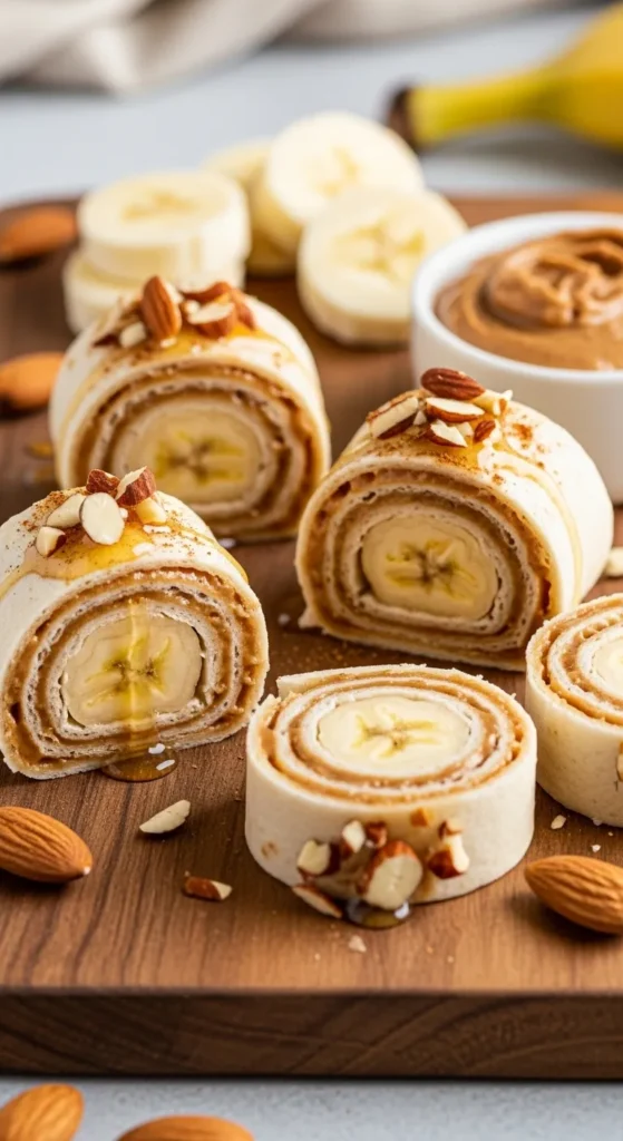 Almond Butter Banana Roll-Ups