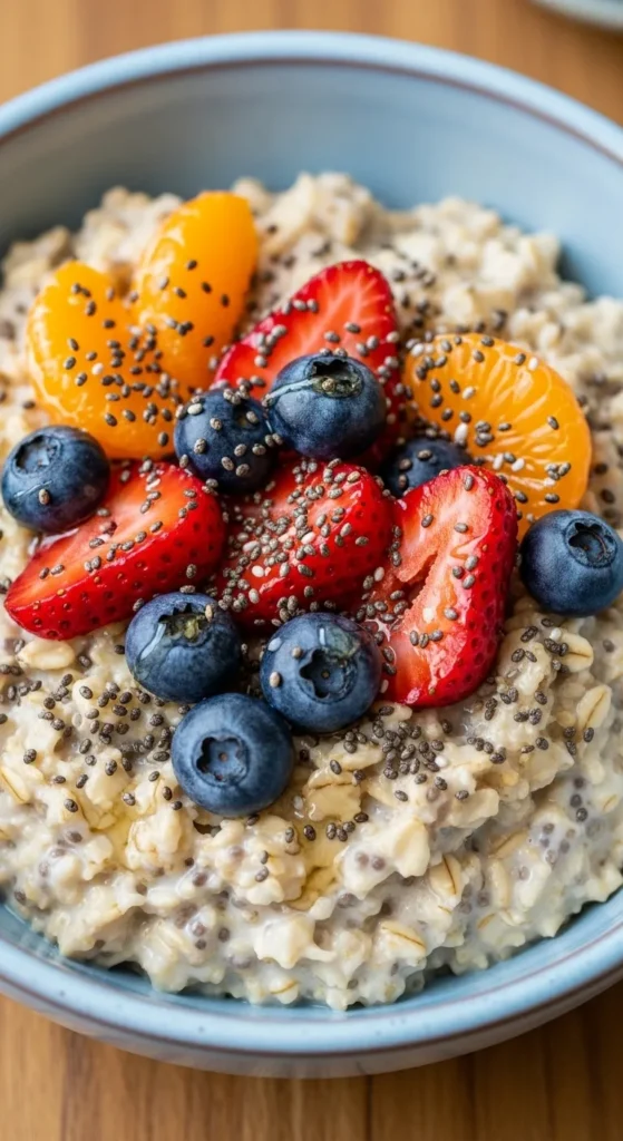 Oatmeal with Chia Seeds and Fruit