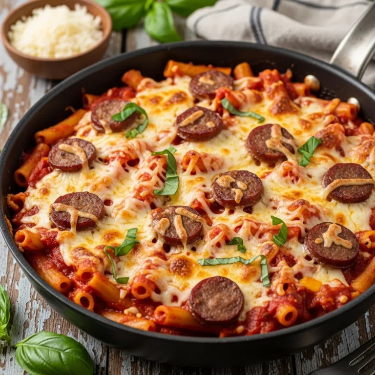 Cheesy Baked Ziti With Italian Sausage