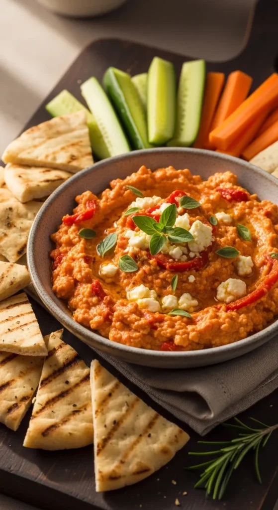 Roasted Red Pepper Feta Cheese Dip