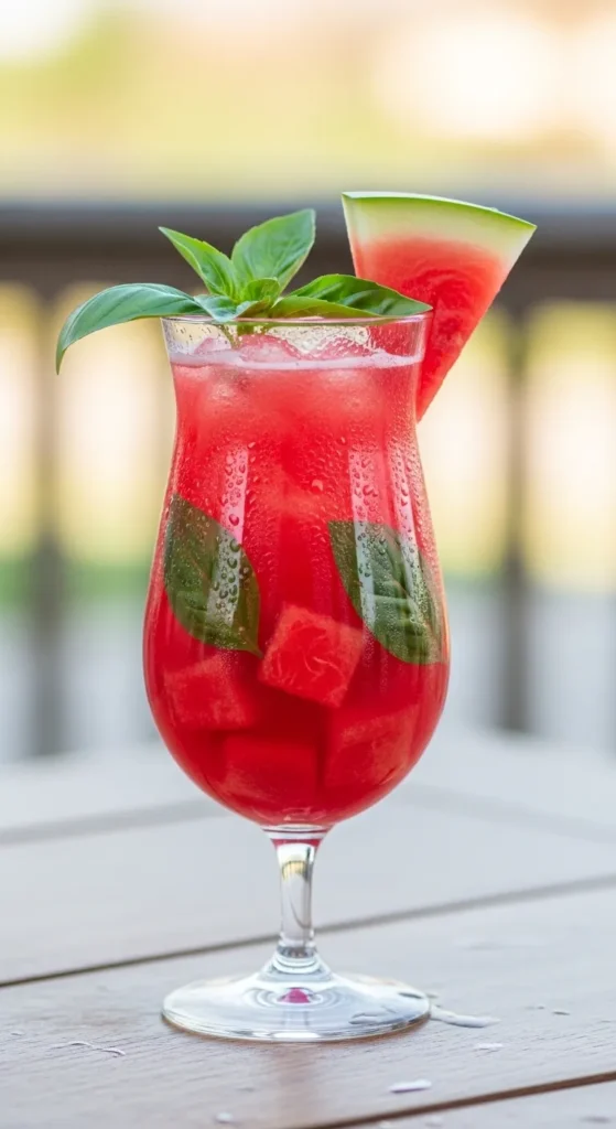 Watermelon Basil Mocktail Recipe