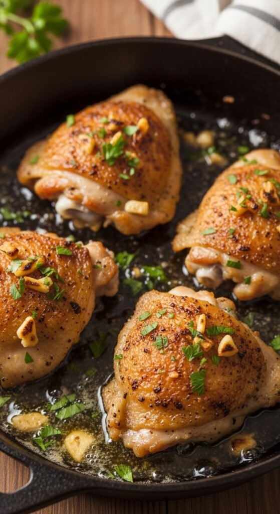 Garlic Butter Baked Chicken Thighs