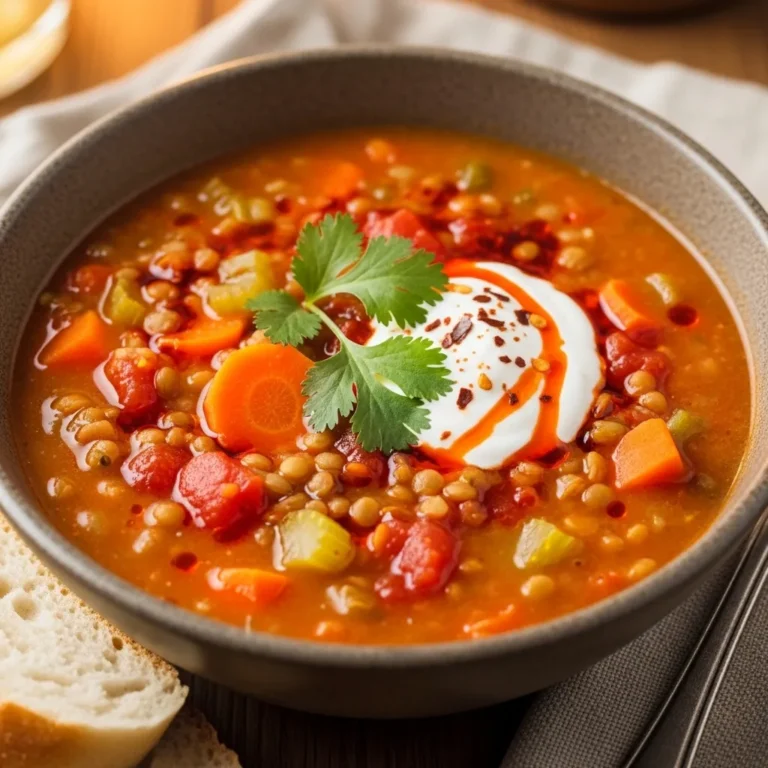 Spicy Vegetarian Lentil Soup