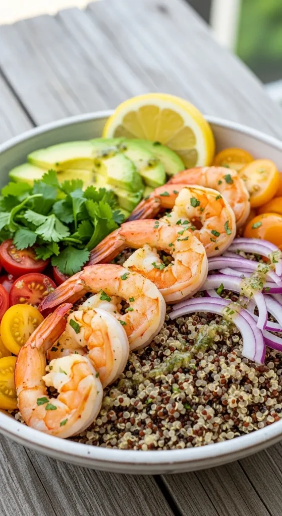 Healthy Shrimp Quinoa Bowl